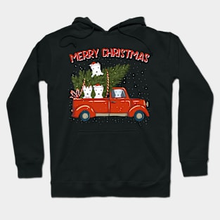 Dogo Argentino Xmas Vintage Red Pickup Hoodie